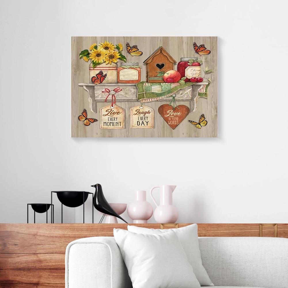 Kitchen Sunflower Butterfly Canvas Prints - Wall Art Decor kitchen sunflower butterfly canvas prints wall art decor 1117