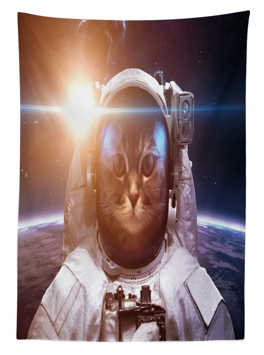 kitty lunar eclipse 3d printed tablecloth table decor 4320