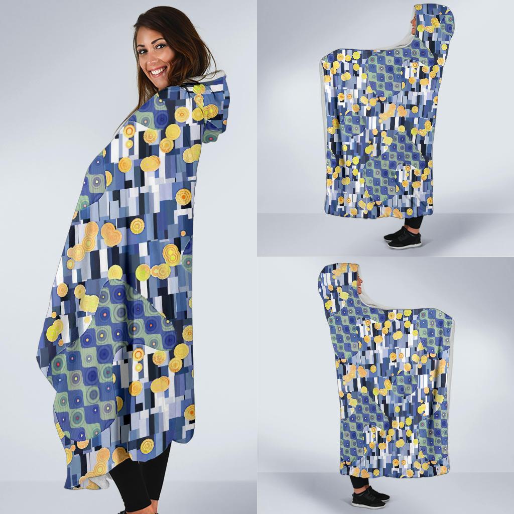 Klimt Pattern Print Hooded Blanket Cloak Blanket klimt pattern print hooded blanket cloak blanket 7016
