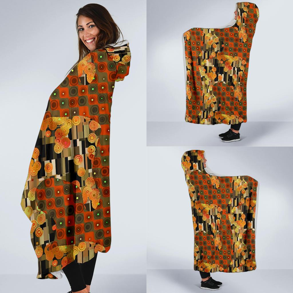 Klimt Print Pattern Hooded Blanket Cloak Blanket klimt print pattern hooded blanket cloak blanket 8128