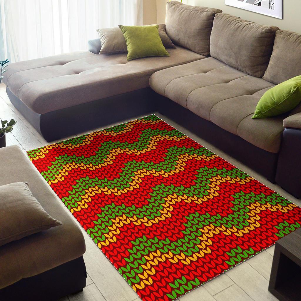 knitted reggae pattern print area rug floor decor 4257