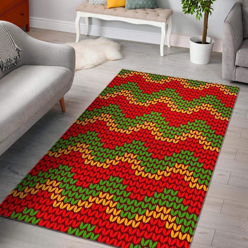 knitted reggae pattern print area rug floor decor 4757