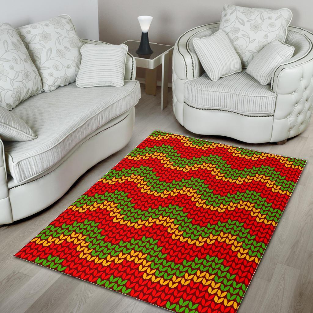 knitted reggae pattern print area rug floor decor 8128