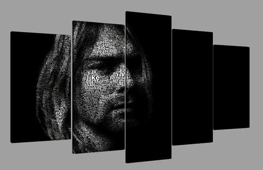 kurt cobain abstract 5 panel canvas art wall decor 5259