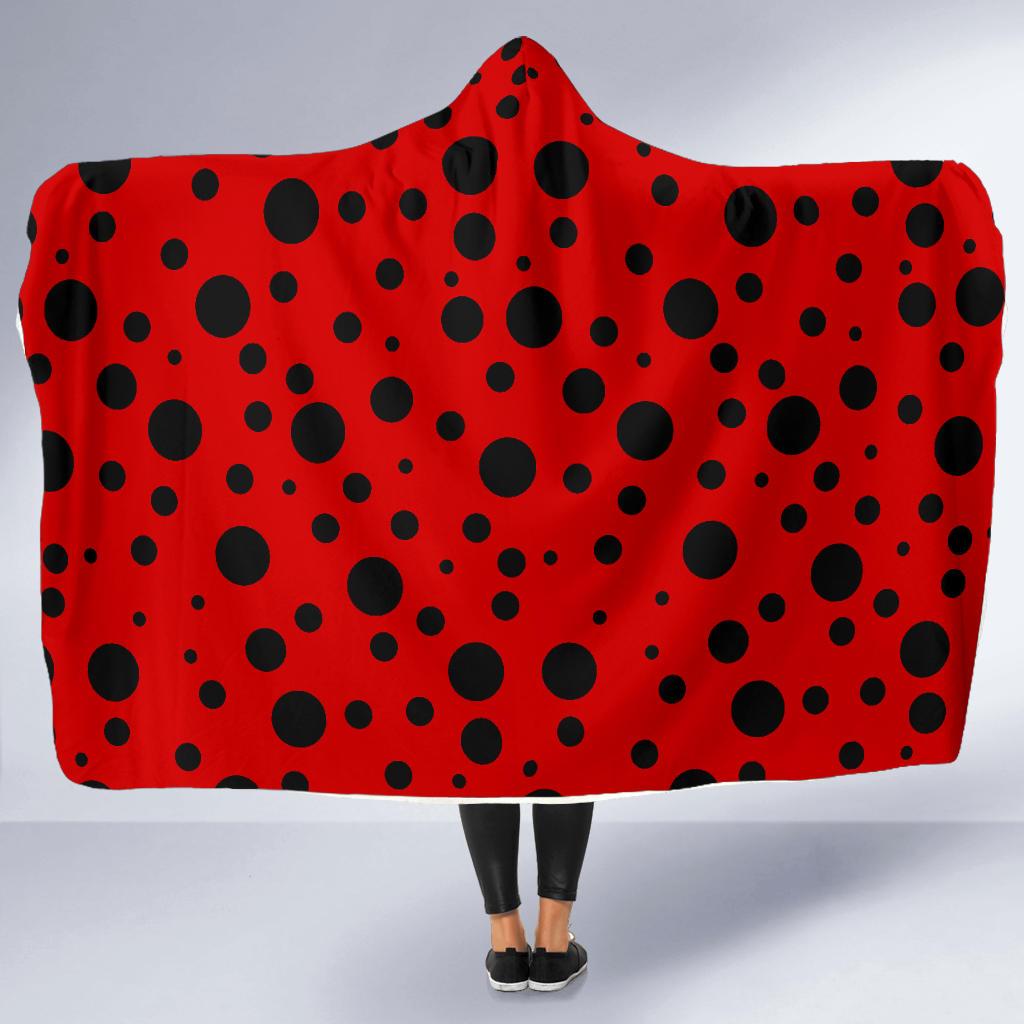 Ladybug Pattern Print Hooded Blanket Cloak Blanket ladybug pattern print hooded blanket cloak blanket 3291