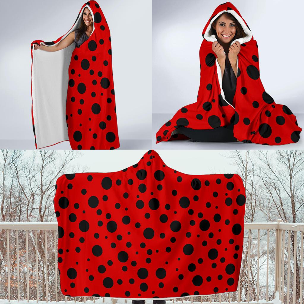 Ladybug Pattern Print Hooded Blanket Cloak Blanket ladybug pattern print hooded blanket cloak blanket 5080