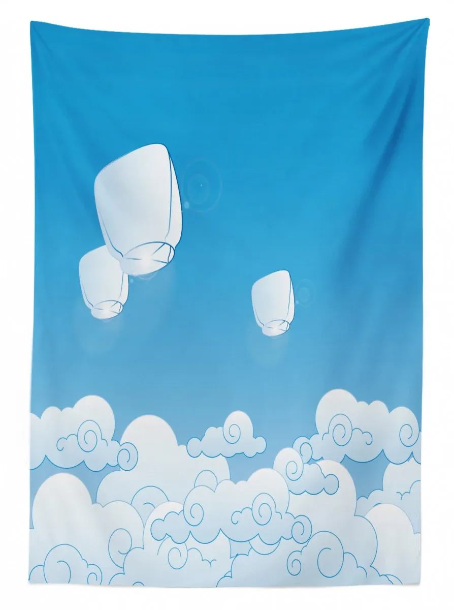 Lantern Floating Away In Sky 3D Printed Tablecloth Table Decor lantern floating away in sky 3d printed tablecloth table decor 3346