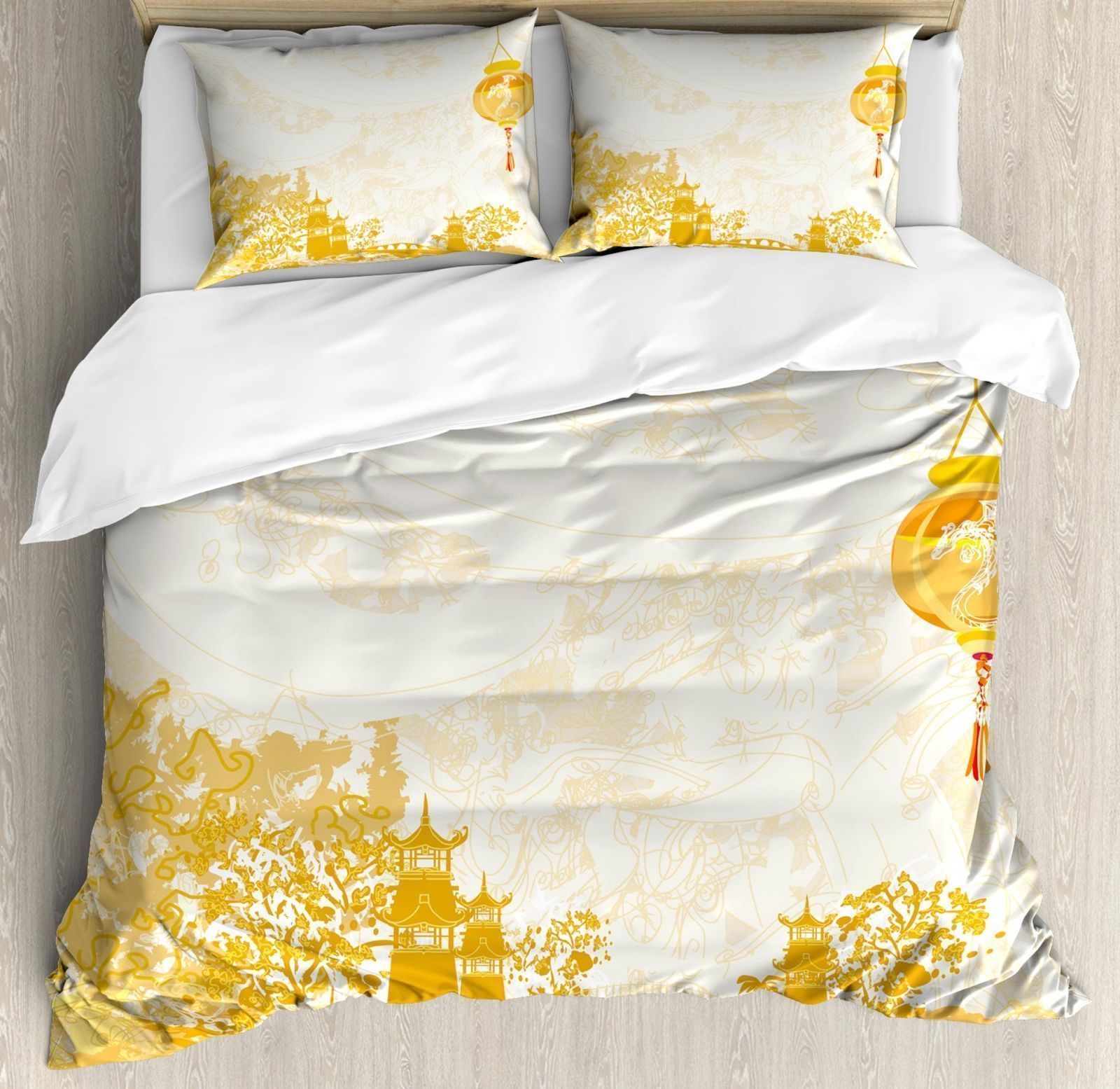 lantern yellow landscape bedding set bedroom decor 8997