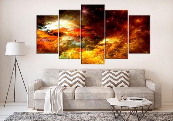 large abstract clouds abstract 5 panel canvas art wall decor 2651