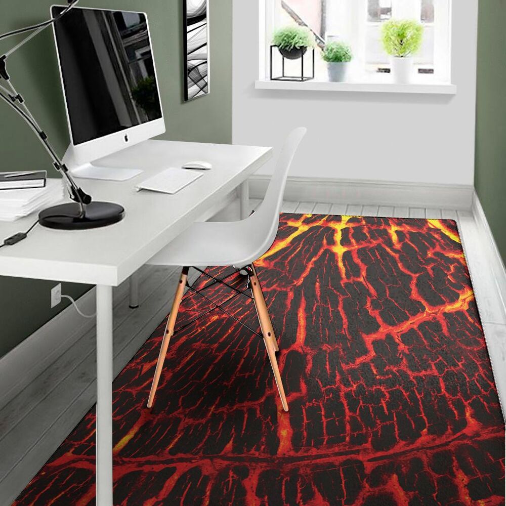 lava burning print area rug floor decor 1943