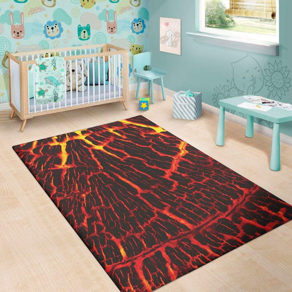 lava burning print area rug floor decor 4476