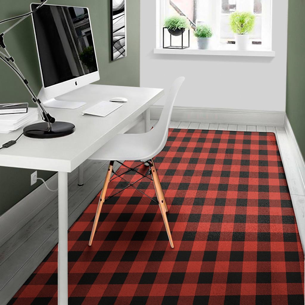 lava orange buffalo check pattern print area rug floor decor 3746