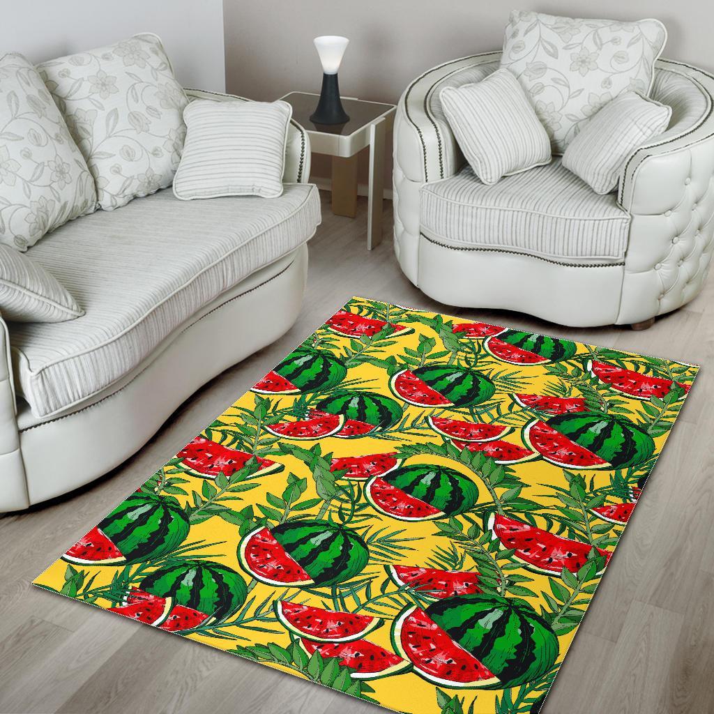 leaf watermelon pieces pattern print area rug floor decor 1616