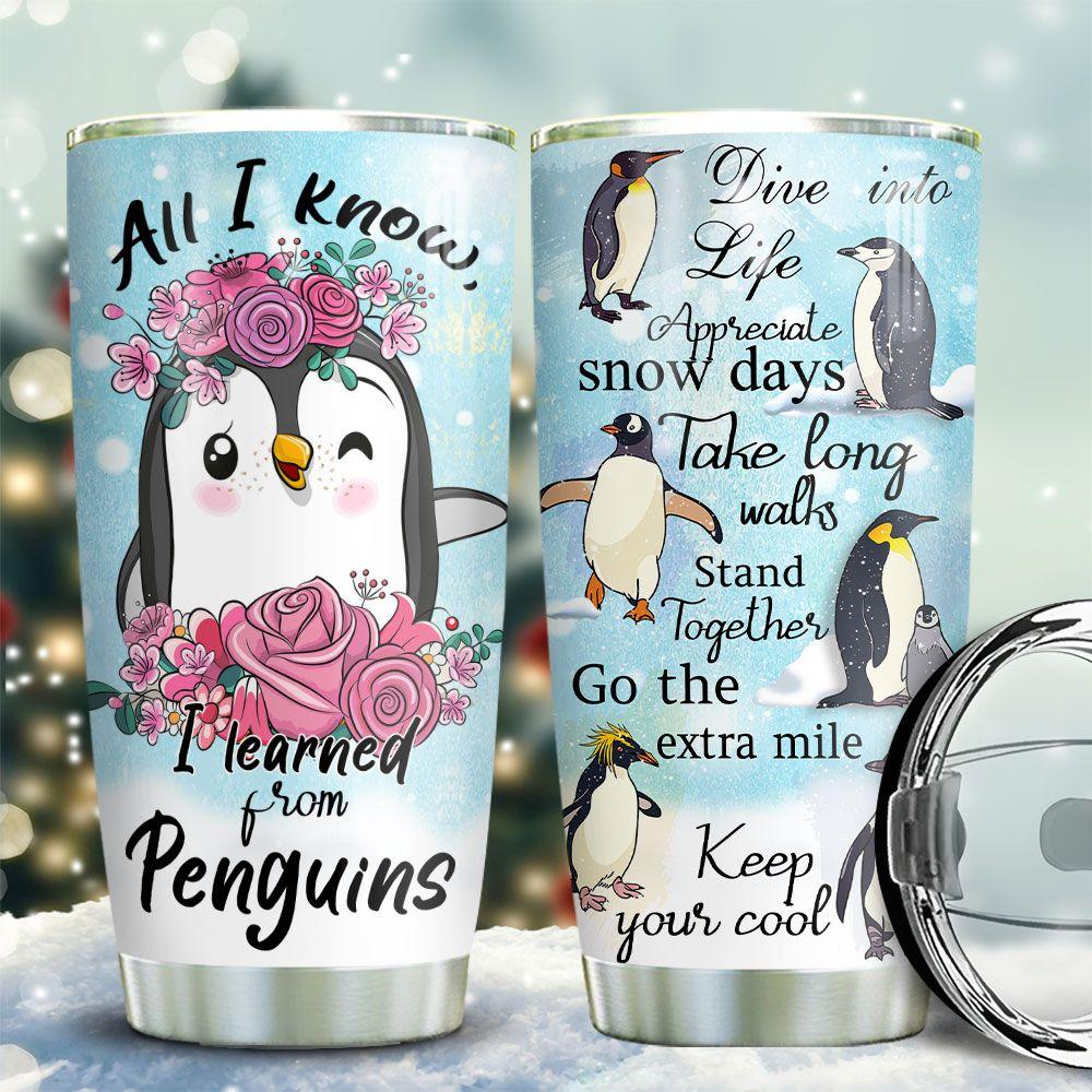 learned from penguins stainless steel tumbler 1647
