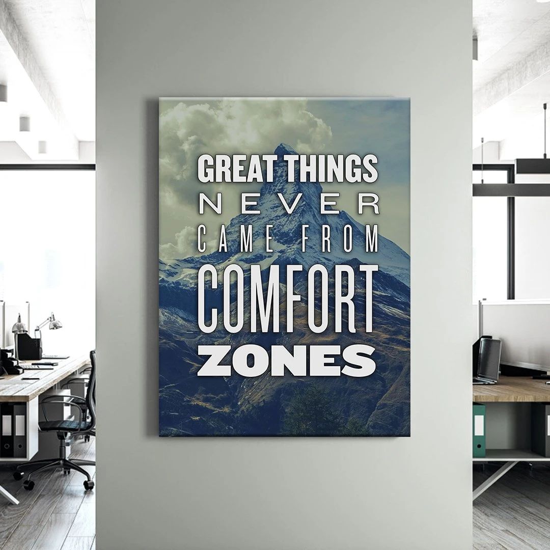Leave Your Comfort Zone Motivational Positive Canvas Print - Wall Art Decor leave your comfort zone motivational positive canvas print wall art decor 8163