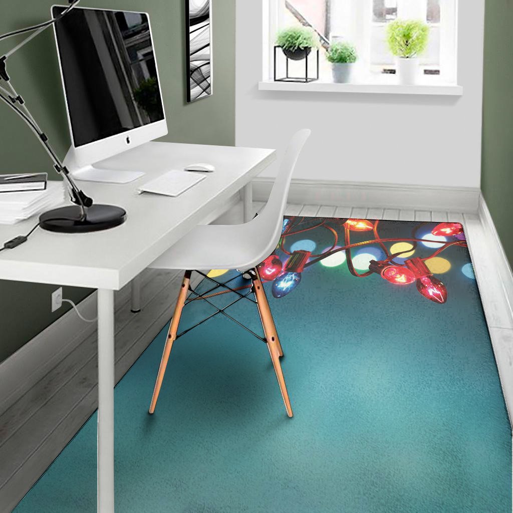 LED Christmas String Lights Print Area Rug Floor Decor led christmas string lights print area rug floor decor 3045