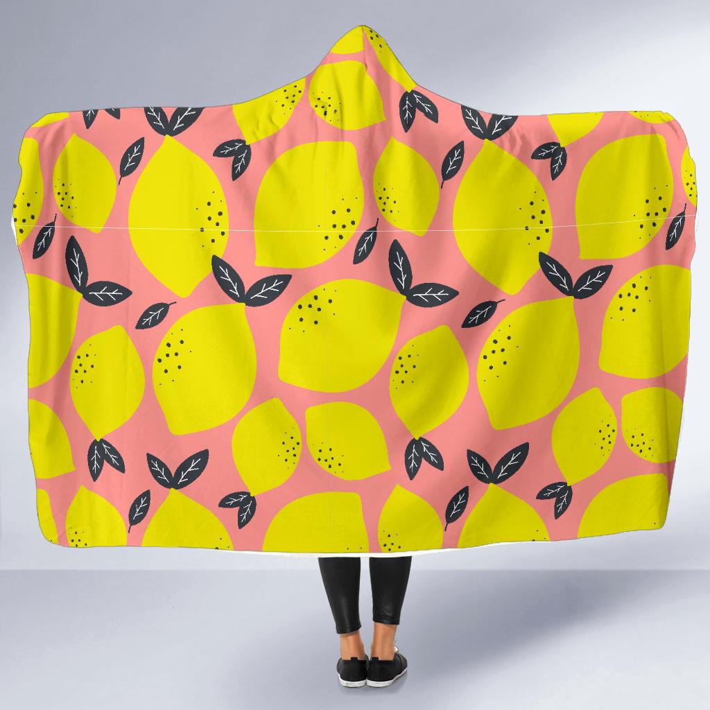 Lemon Print Pattern Hooded Blanket Cloak Blanket lemon print pattern hooded blanket cloak blanket 1441
