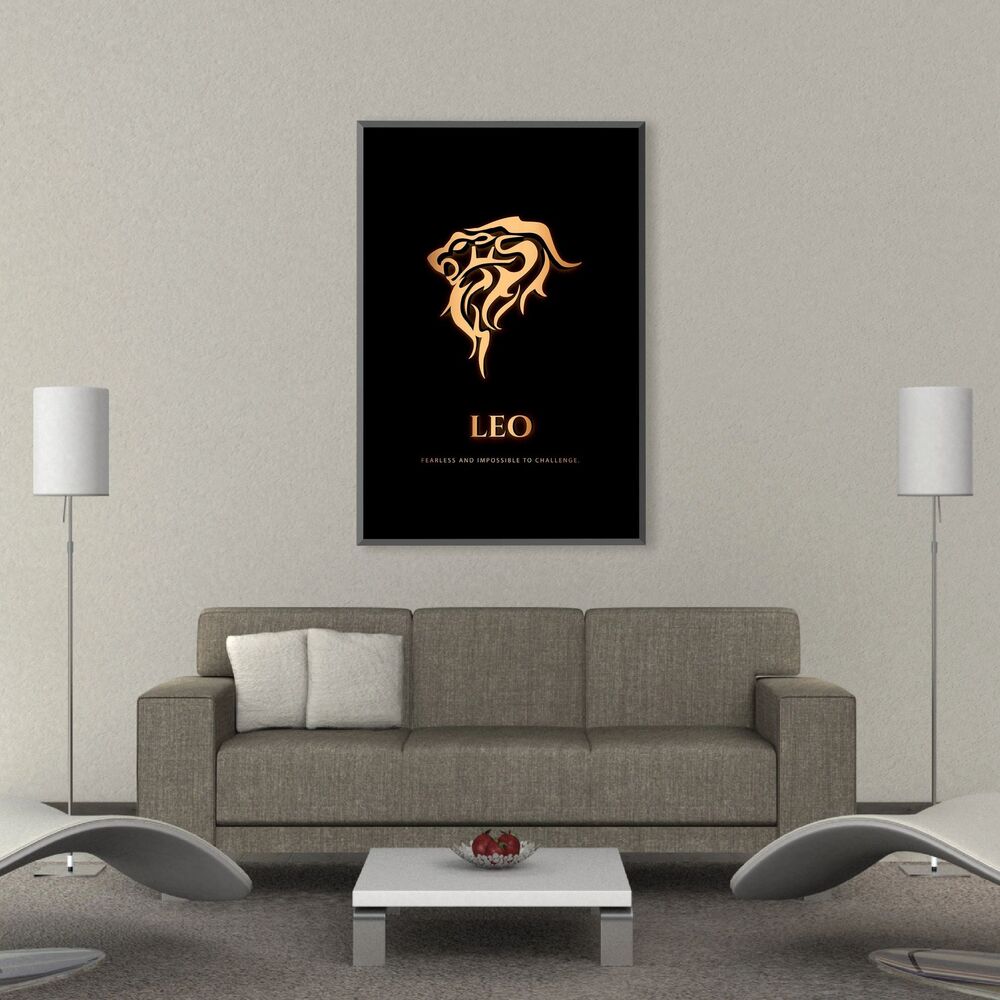 leo gold motivational positive canvas print wall art decor 4401