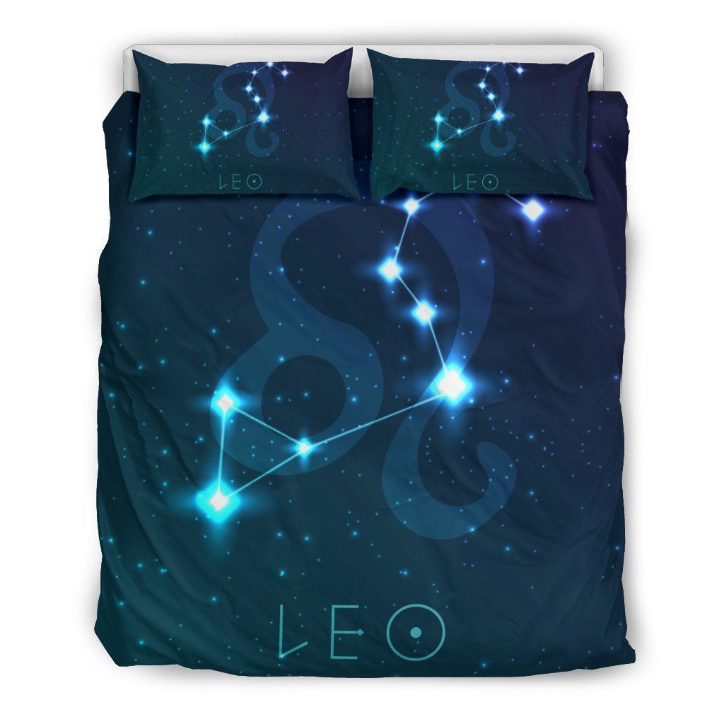 Leo Zodiac Galaxy Star Bedding Set Bedroom Decor