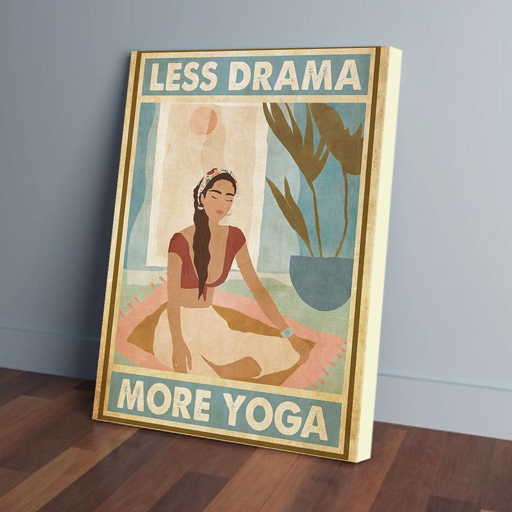 less drama more yoga canvas prints wall art decor 4455
