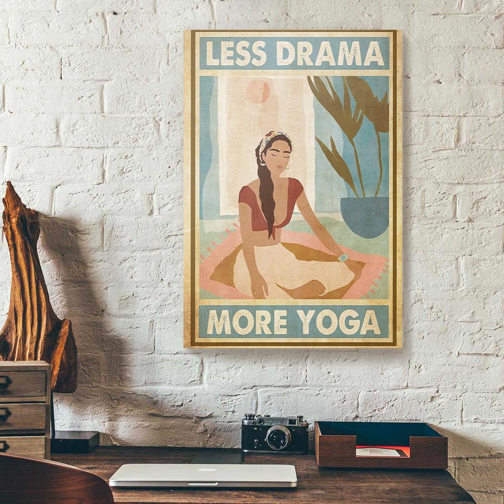 less drama more yoga canvas prints wall art decor 5429