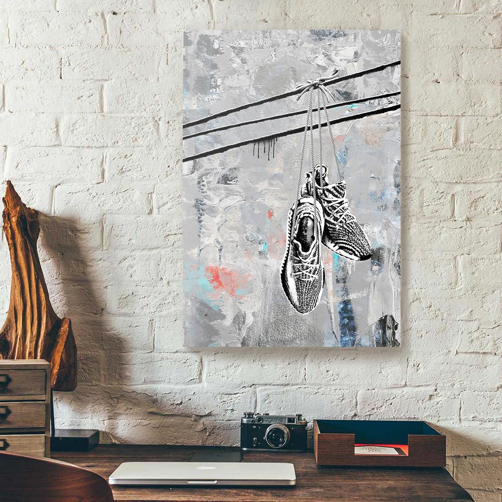 let the zebra hang shoe canvas prints wall art decor 2294