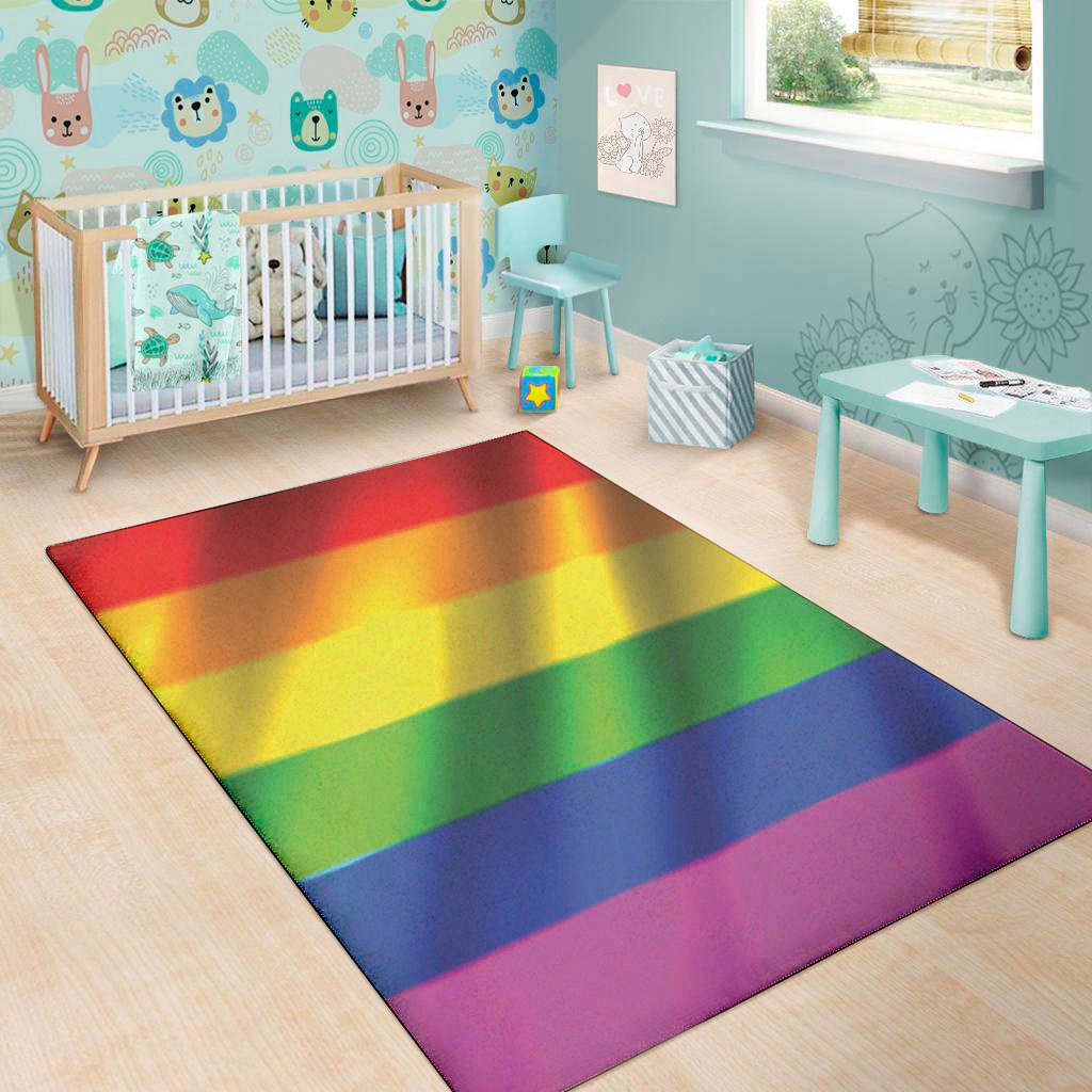 lgbt pride rainbow flag print area rug floor decor 6054