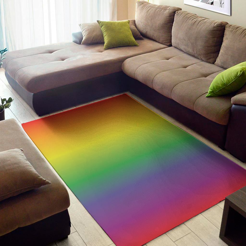 lgbt pride rainbow gradient print area rug floor decor 3882