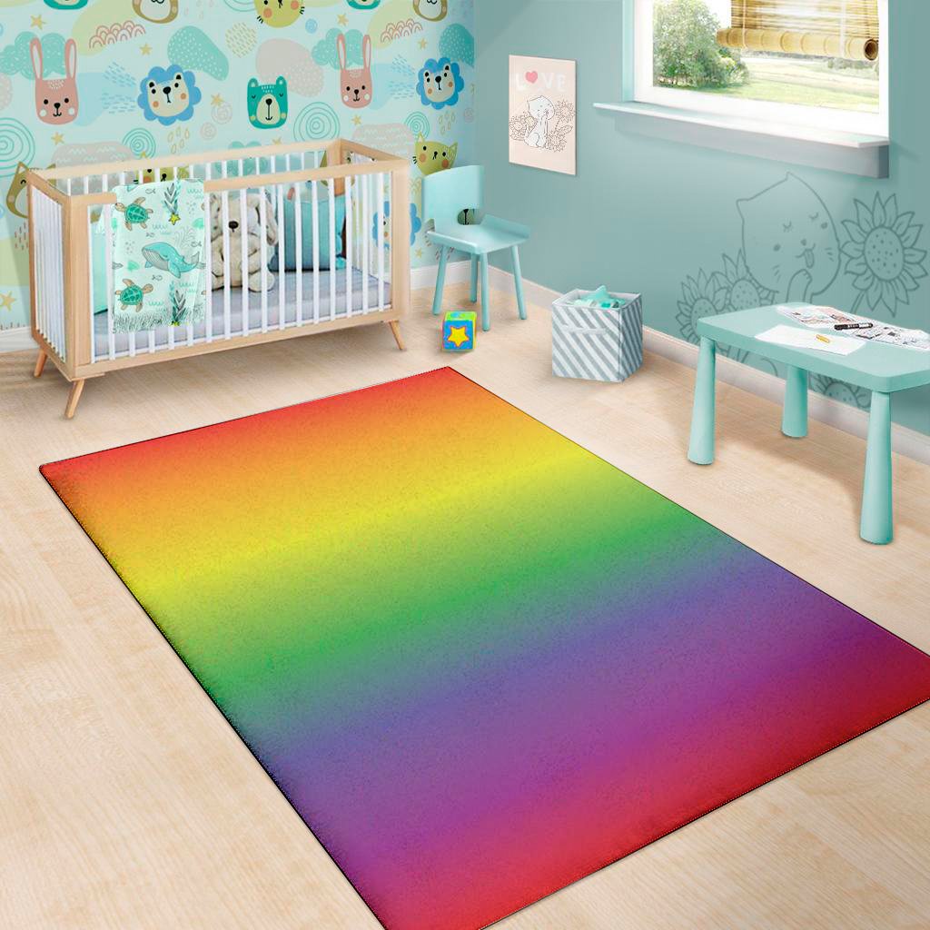 lgbt pride rainbow gradient print area rug floor decor 4590