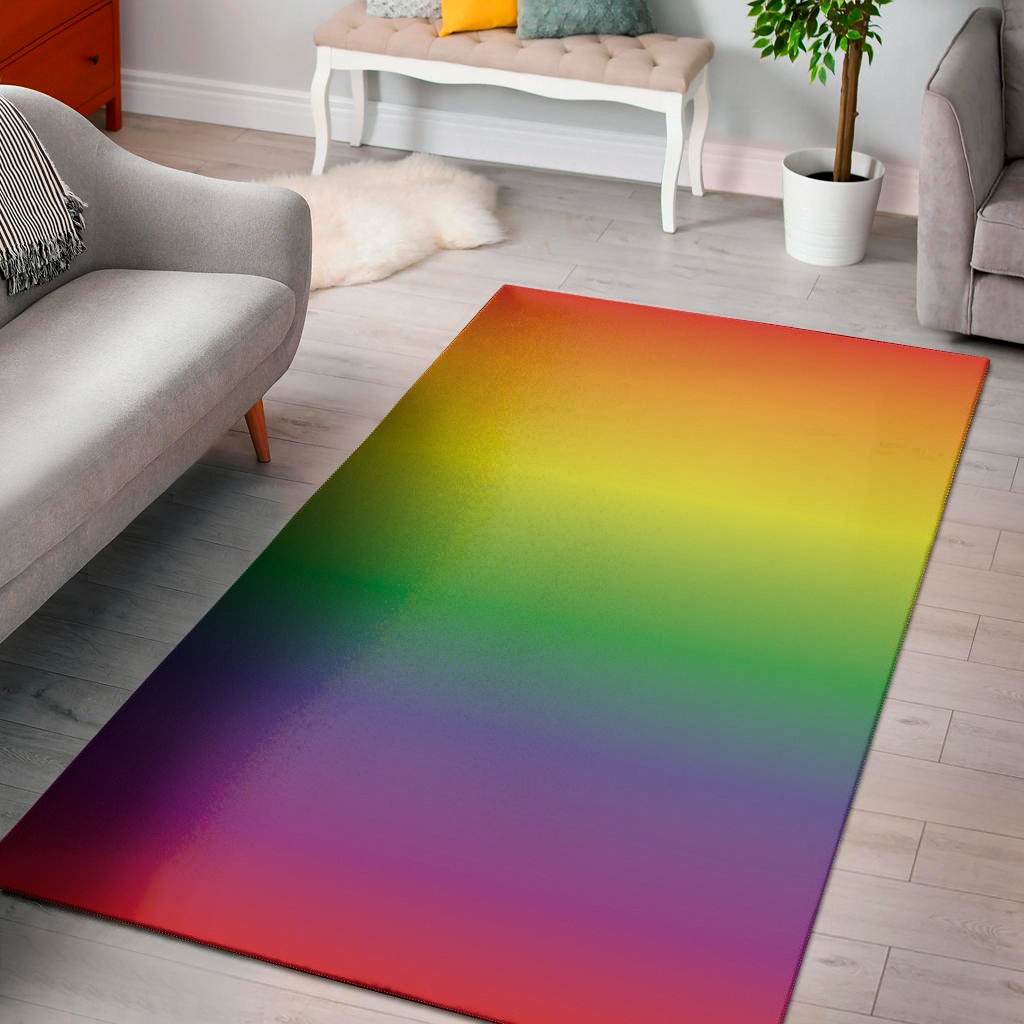 lgbt pride rainbow gradient print area rug floor decor 8608