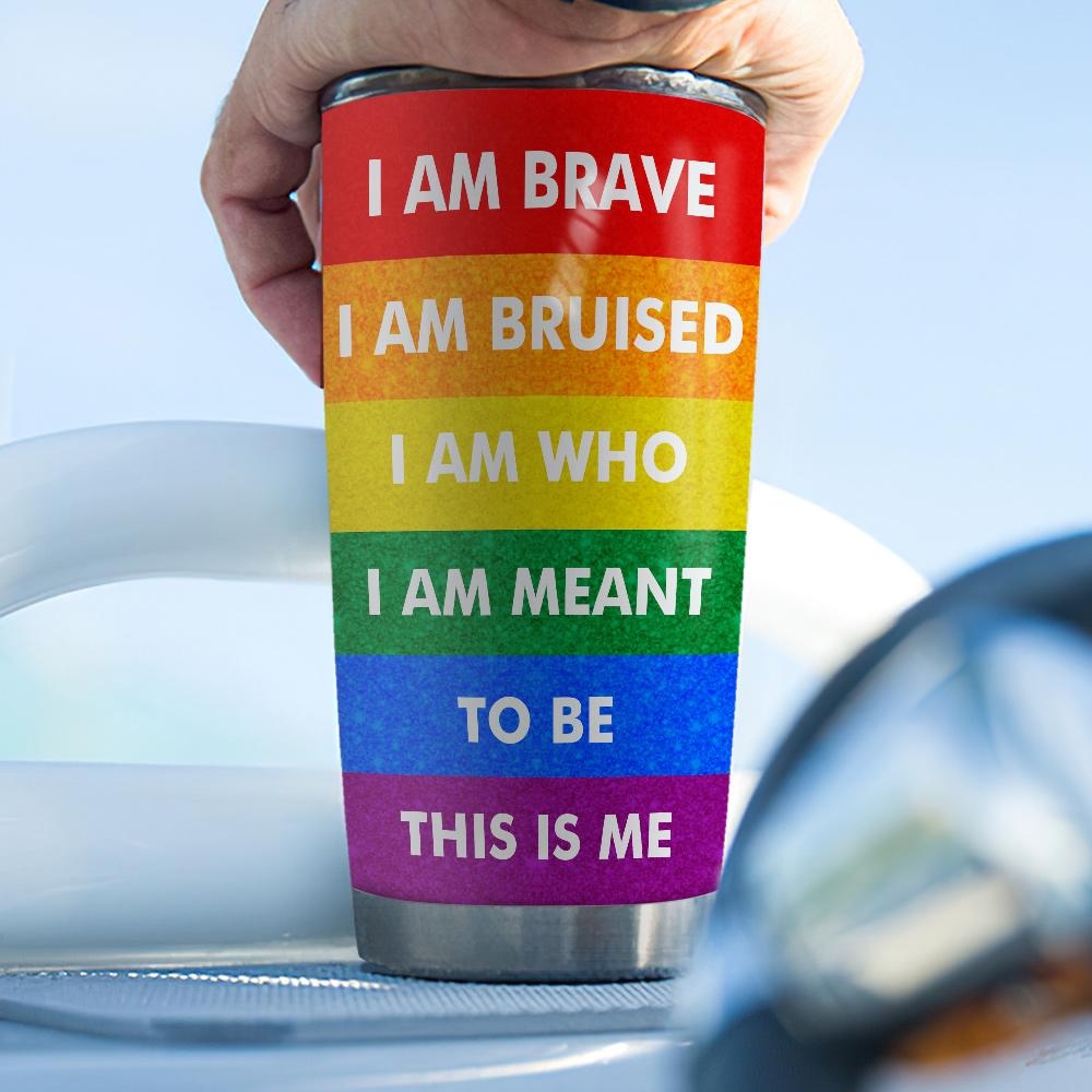lgbt unicorn brave bruised meant personalized stainless steel tumbler 4124