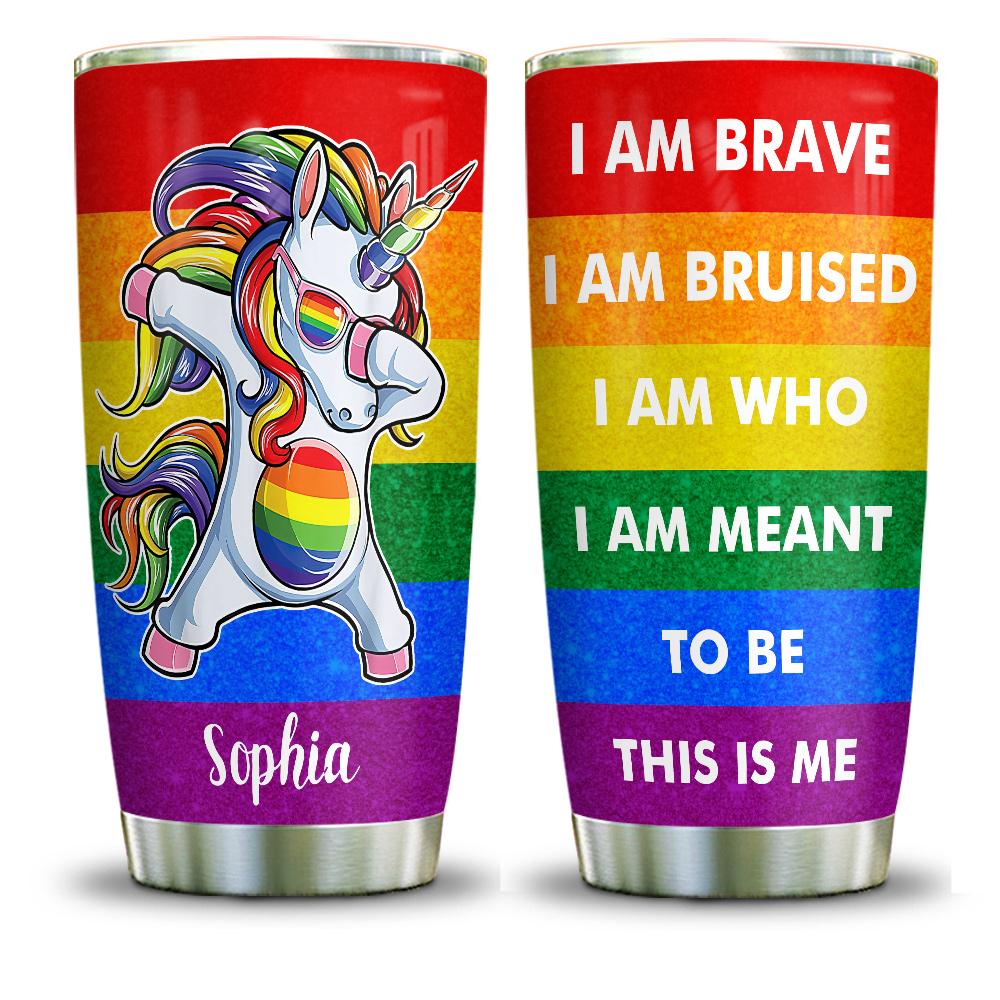 lgbt unicorn brave bruised meant personalized stainless steel tumbler 4928