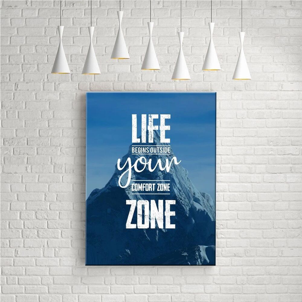 Life Begins Outside Your Comfort Zone Motivational Positive Canvas Print - Wall Art Decor life begins outside your comfort zone motivational positive canvas print wall art decor 5346