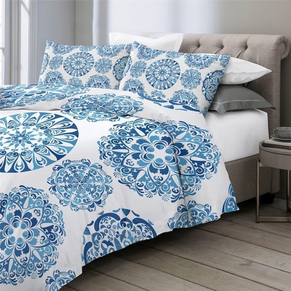 Light Blue Mandala Indigo Duvet Cover Bedding Set light blue mandala indigo duvet cover bedding set 3276