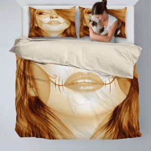 light brown calavera fresh look halloween spirit duvet cover bedding set bedroom decor 4235
