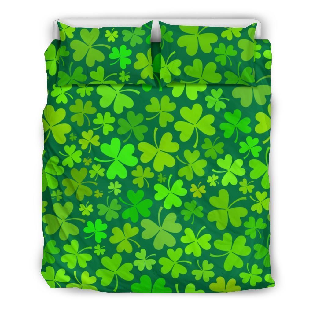 light green shamrock st patricks day duvet cover bedding set 2630