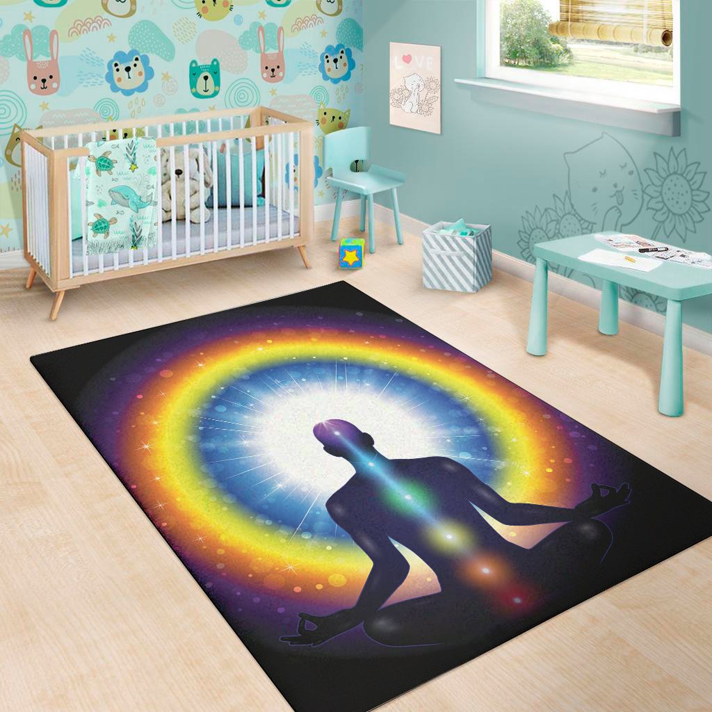 light of seven chakras print area rug floor decor 4485