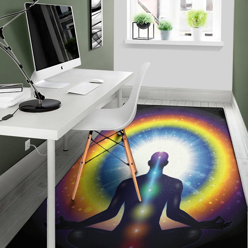 light of seven chakras print area rug floor decor 7404