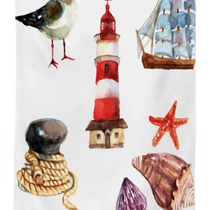 lighthouse seagull 3d printed tablecloth table decor 1310