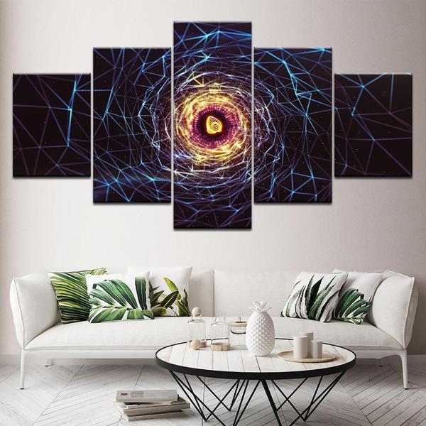 lightning pattern abstract 5 panel canvas art wall decor 1900