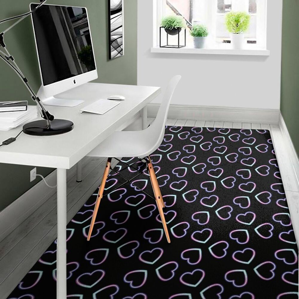 Lights Heart Pattern Print Area Rug Floor Decor lights heart pattern print area rug floor decor 6274