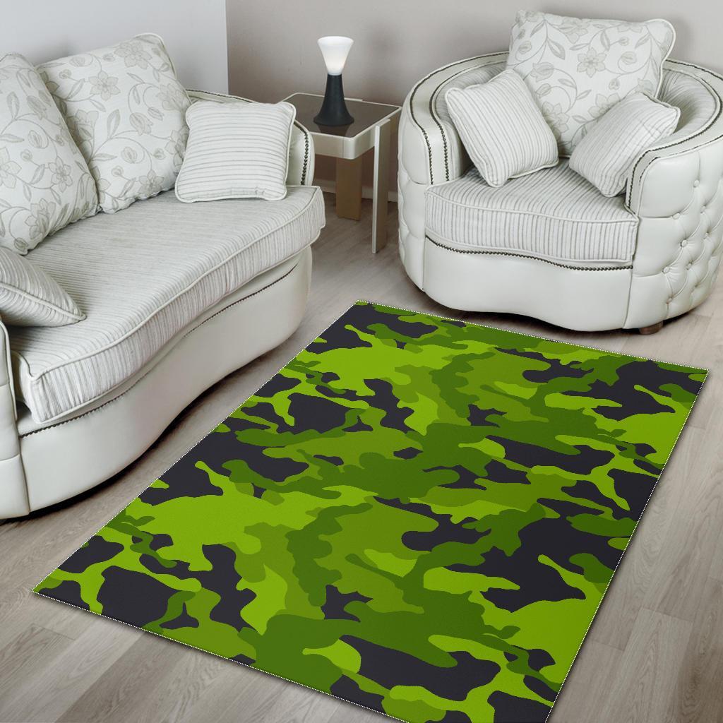 lime green camouflage print area rug floor decor 7715