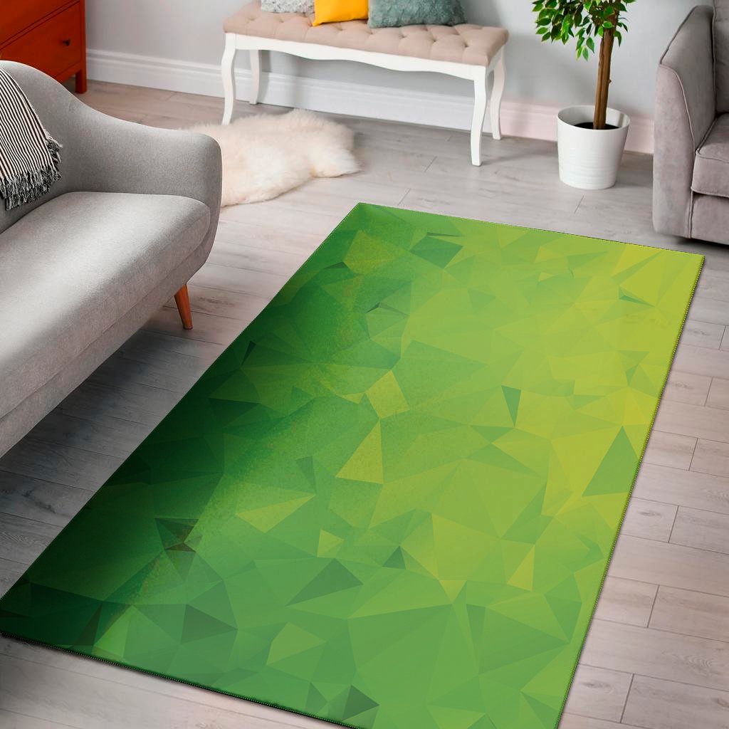 Lime Green Polygonal Geometric Print Area Rug Floor Decor lime green polygonal geometric print area rug floor decor 6263