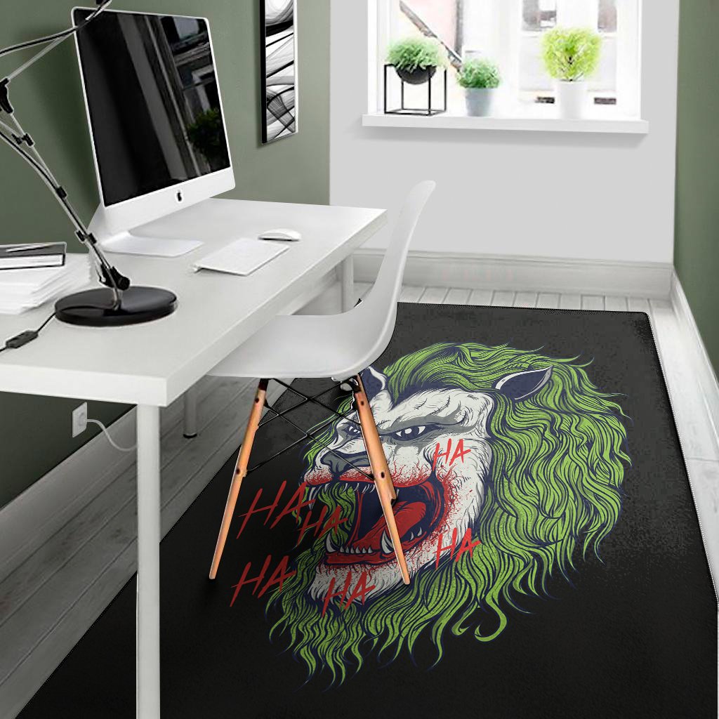 lion joker print area rug floor decor 6149