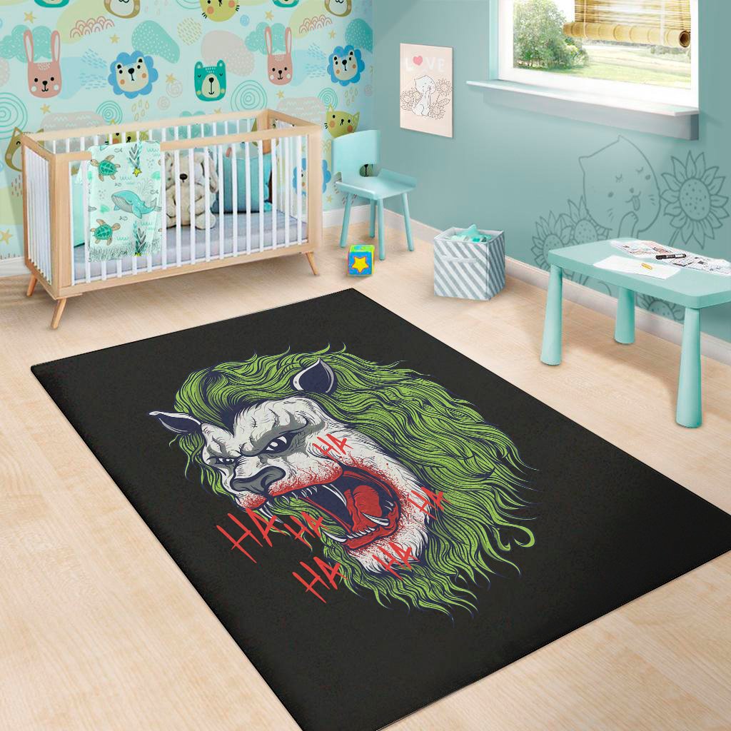 lion joker print area rug floor decor 8720