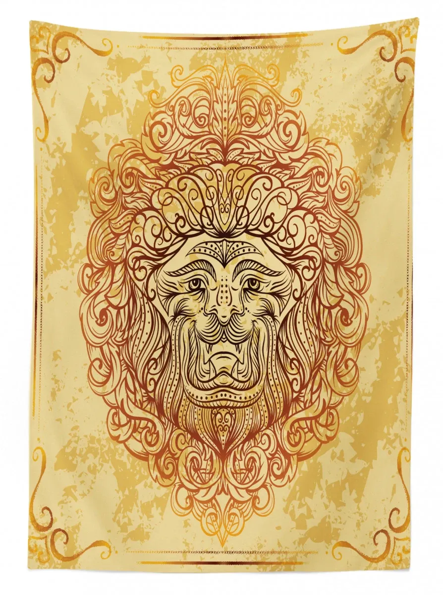 lion zodiac astrology 3d printed tablecloth table decor 6920