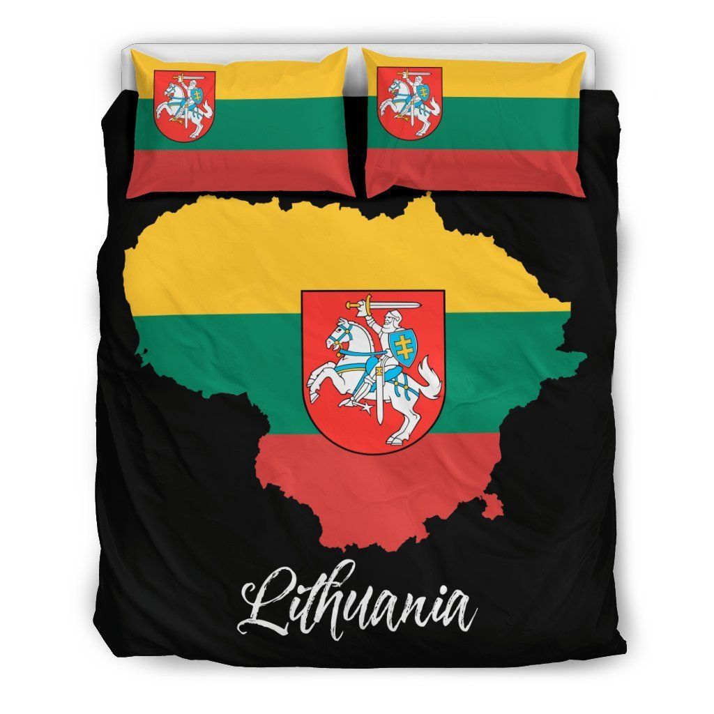 lithuania lietuva flag black background bedding set bedroom decor 5515