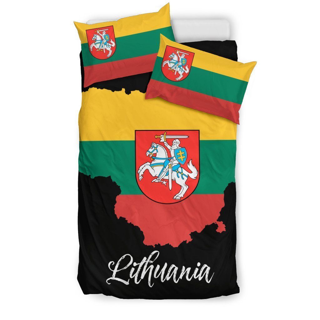 lithuania lietuva flag black background bedding set bedroom decor 6423