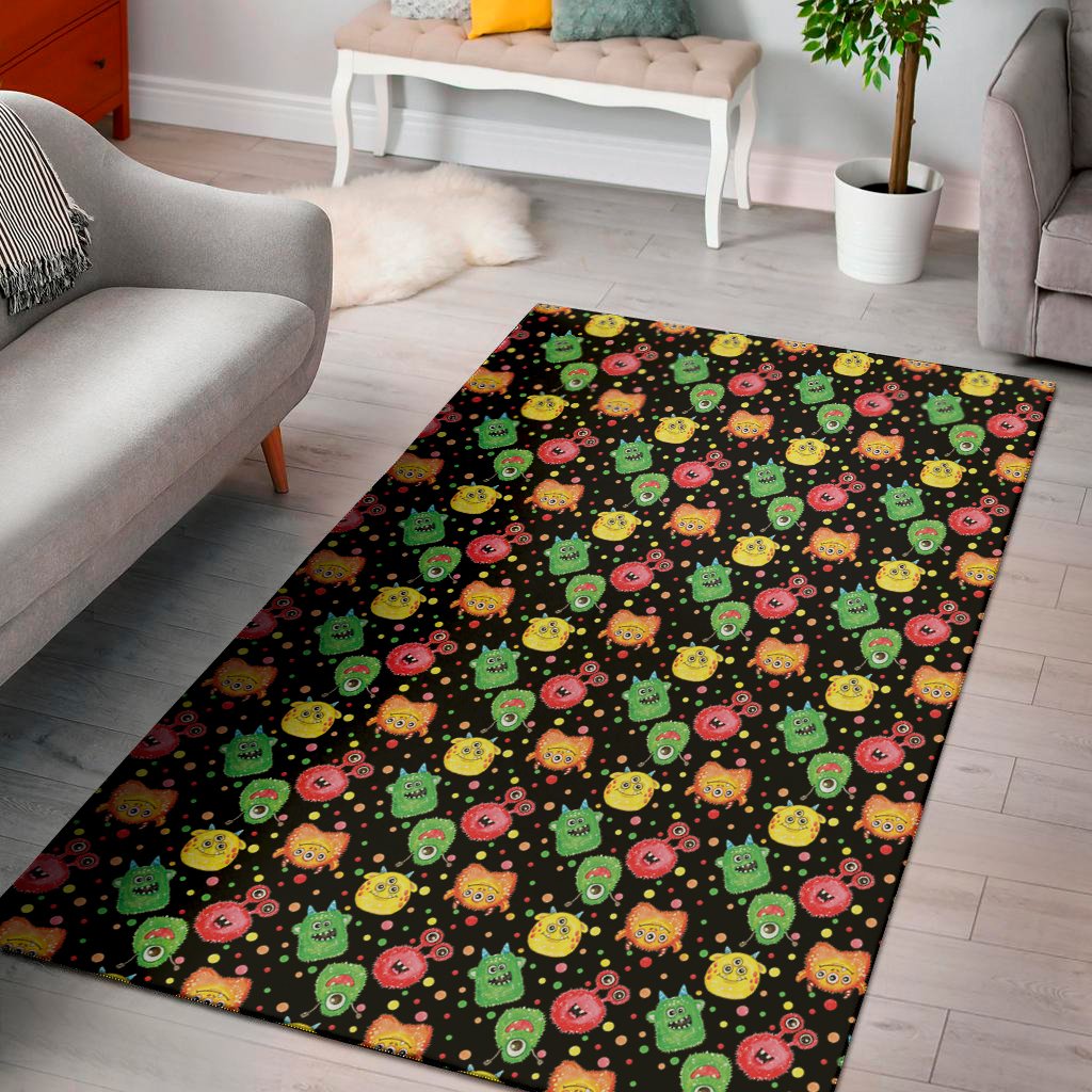 Little Monster Pattern Print Area Rug Floor Decor little monster pattern print area rug floor decor 3083