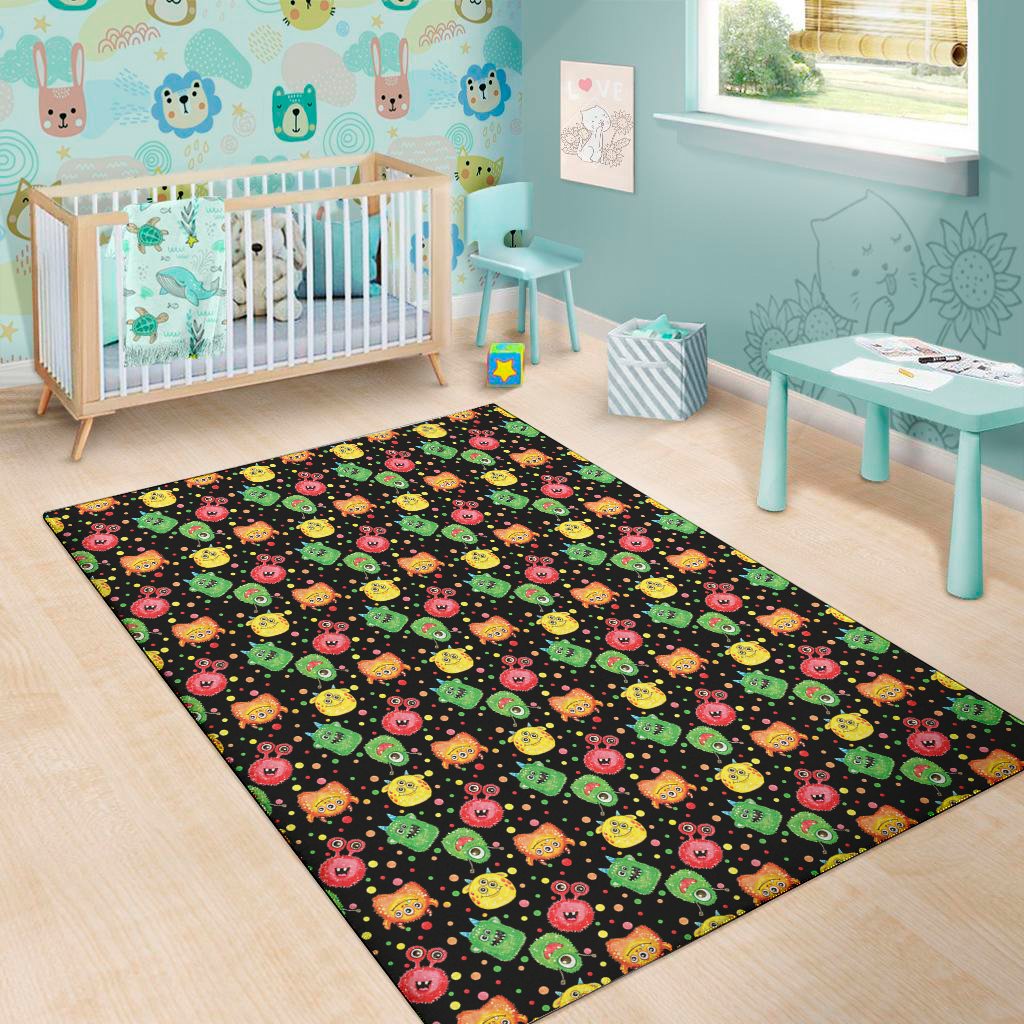 Little Monster Pattern Print Area Rug Floor Decor little monster pattern print area rug floor decor 5641